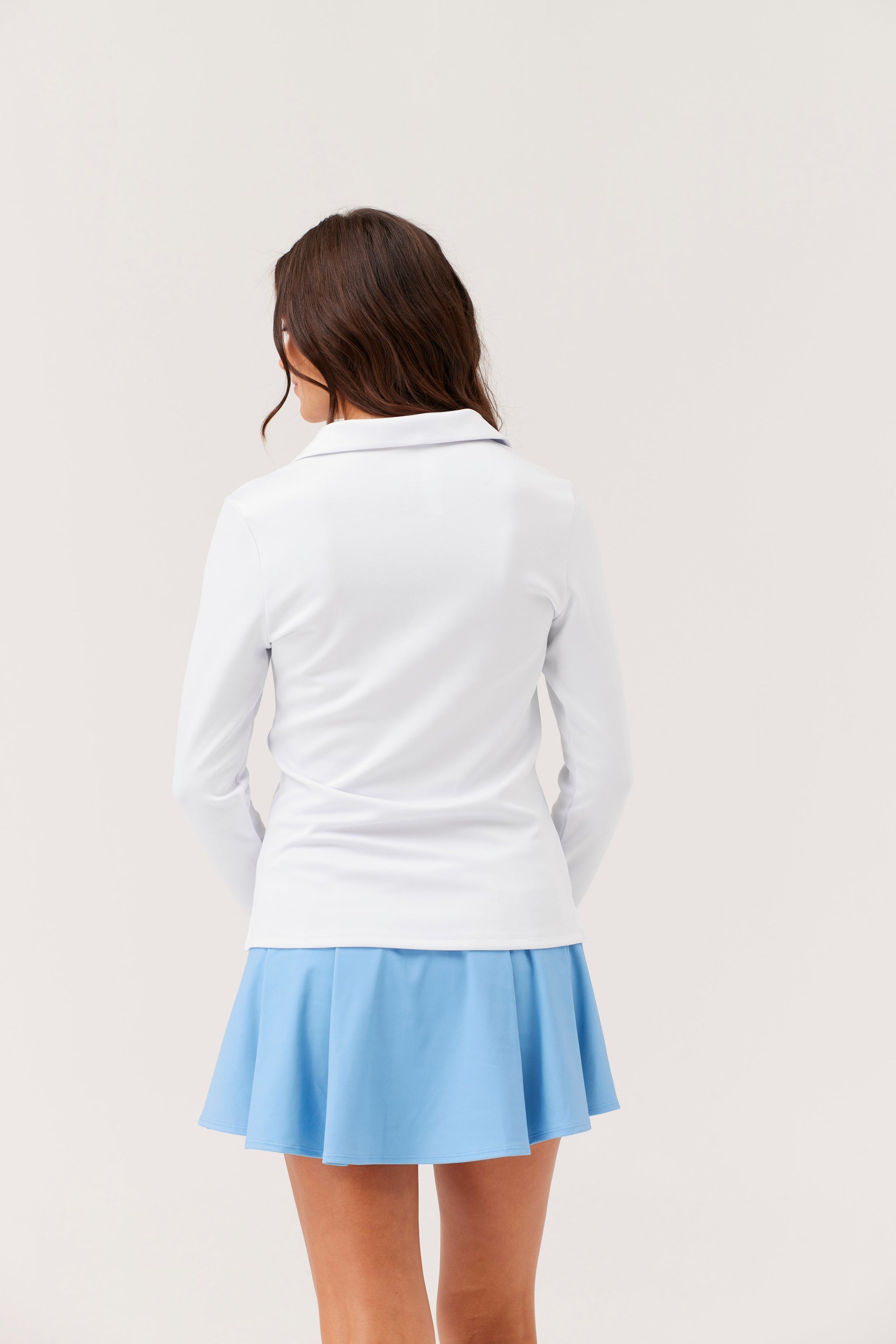 All Day Long Sleeve Polo - White