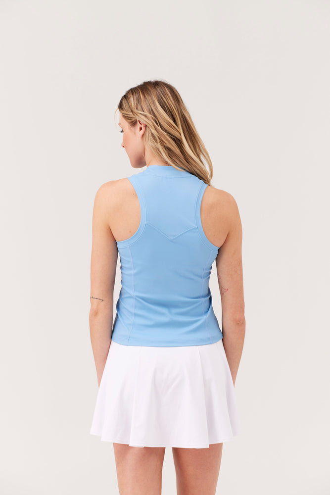 Aura Blue Racerback Polo