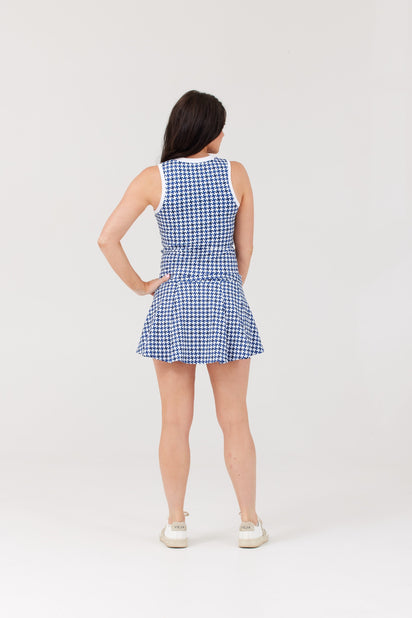 Navy Birdiestooth V-Top Polo