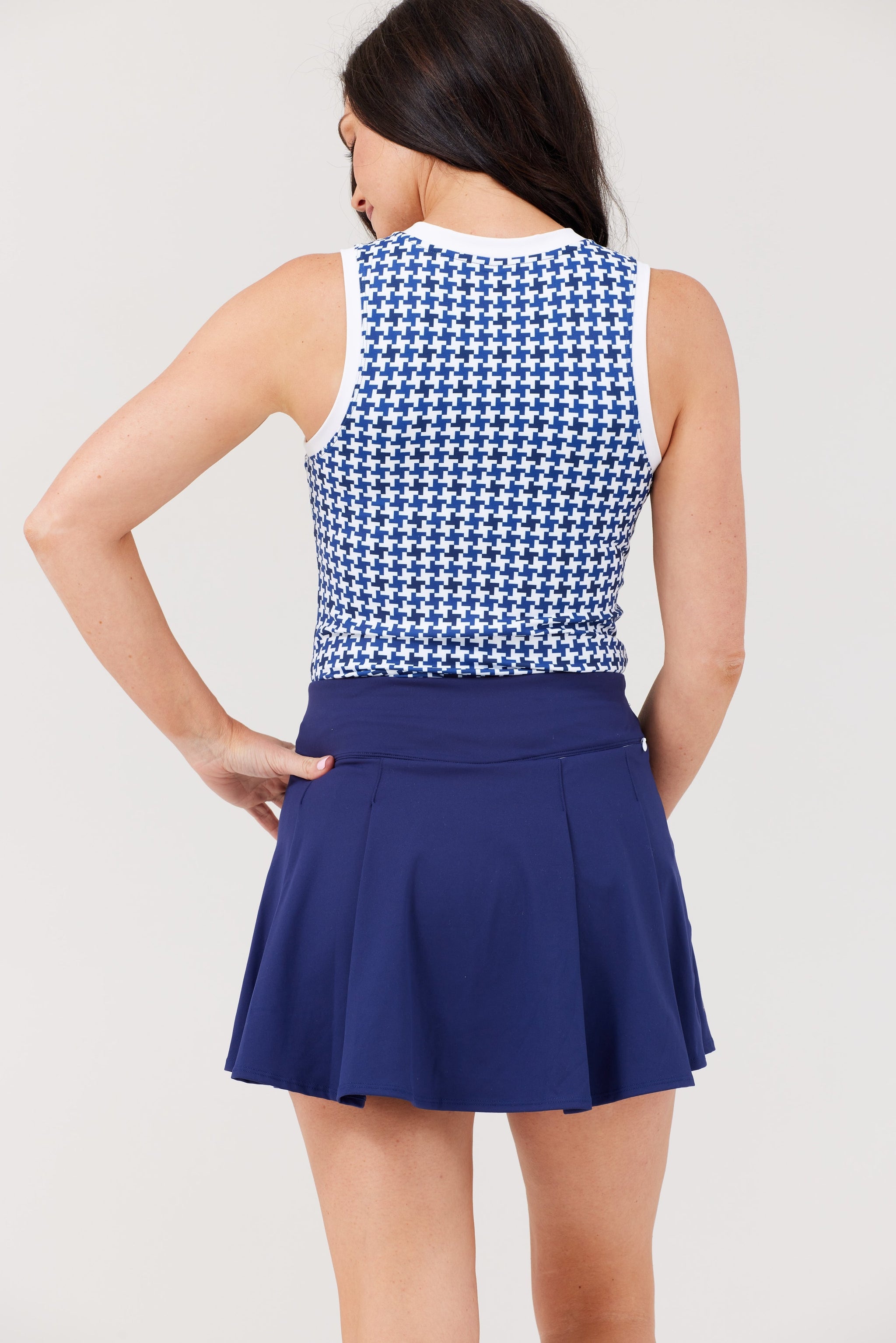 V-Top - Navy Birdiestooth